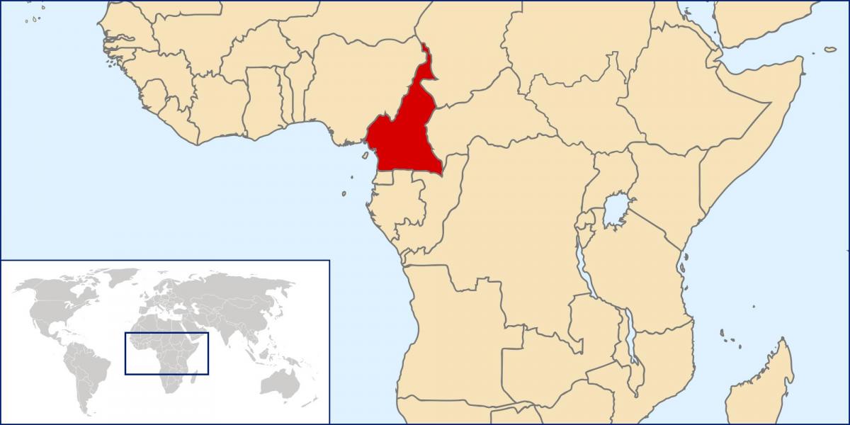 Карта на местоположението на Камерун 
