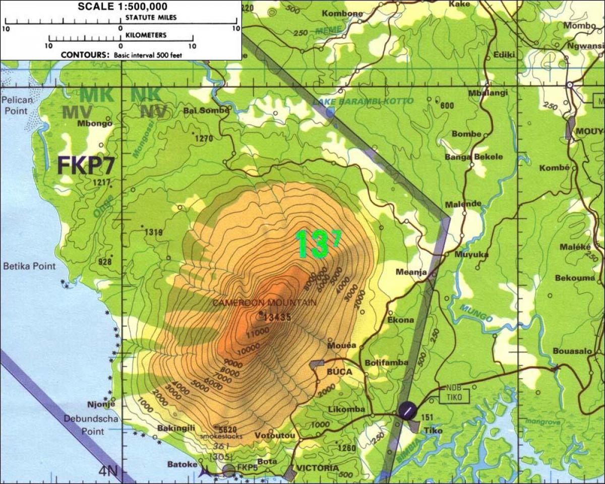 Планината Камерун картата