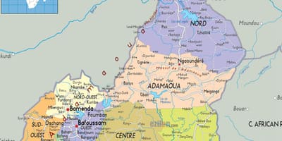 Карта на регионите на Камерун 