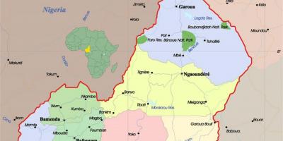 Карта на Камерун с градовете